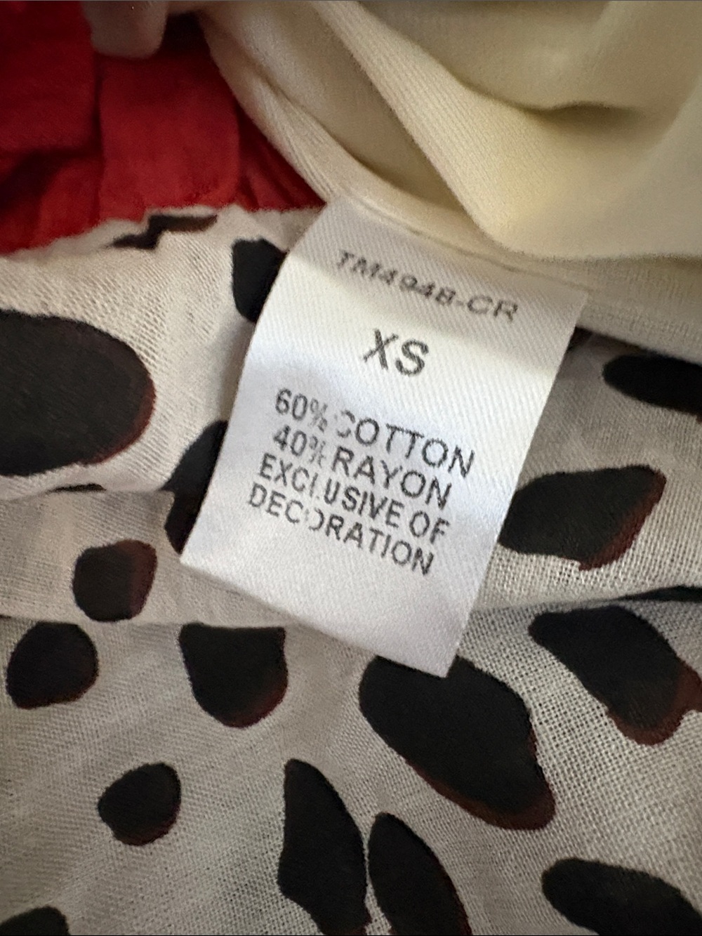 THML Boutique Dalmatian Print Midi Dress with Red Ruffle Trim Tassel Tie Size XS - Picture 8 of 9